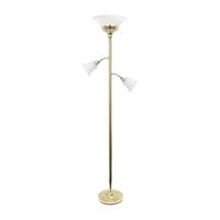 3 Light Floor Lamp with Scalloped Glass Shades