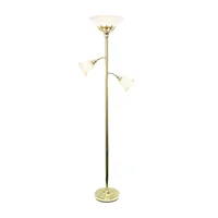 3 Light Floor Lamp with Scalloped Glass Shades