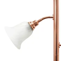 3 Light Floor Lamp with Scalloped Glass Shades