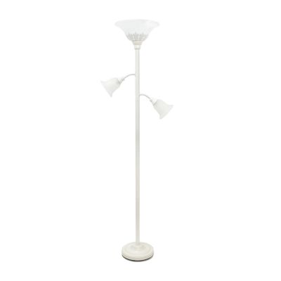 3 Light Floor Lamp with Scalloped Glass Shades