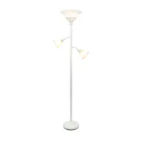 3 Light Floor Lamp with Scalloped Glass Shades