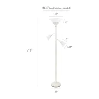 3 Light Floor Lamp with Scalloped Glass Shades