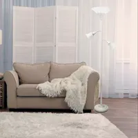 3 Light Floor Lamp with Scalloped Glass Shades