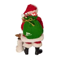 Kurt Adler 10.5-Inch Fabriché™ Adopt-A-Pet  With Dog; 2 Piece Set Santa Figurine