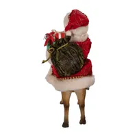 Kurt Adler 11.5-Inch Fabriché™  On Reindeer Santa Figurine