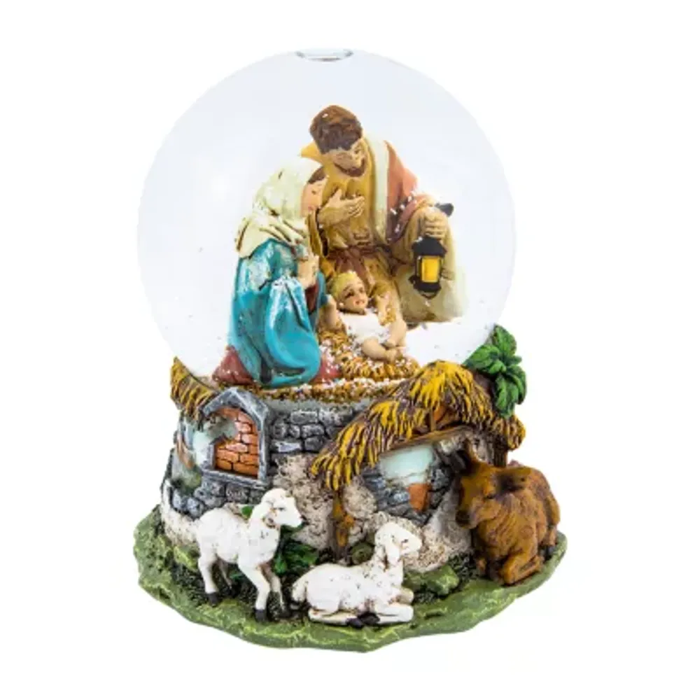 Kurt Adler Musical Holy Family Snow Globes