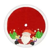 Kurt Adler Red And White Applique Santa Tree Skirt