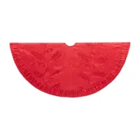 Kurt Adler Red Sequin And Holly Tree Skirt