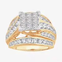 CT.T.W. Natural Diamond Side Stone Engagement Ring 10K or 14K Gold