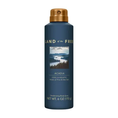 Land Of The Free Acadia Deodorizing Body Spray, 6 Oz