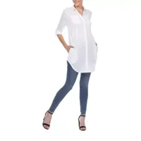 White Mark Womens Long Sleeve Tunic Top