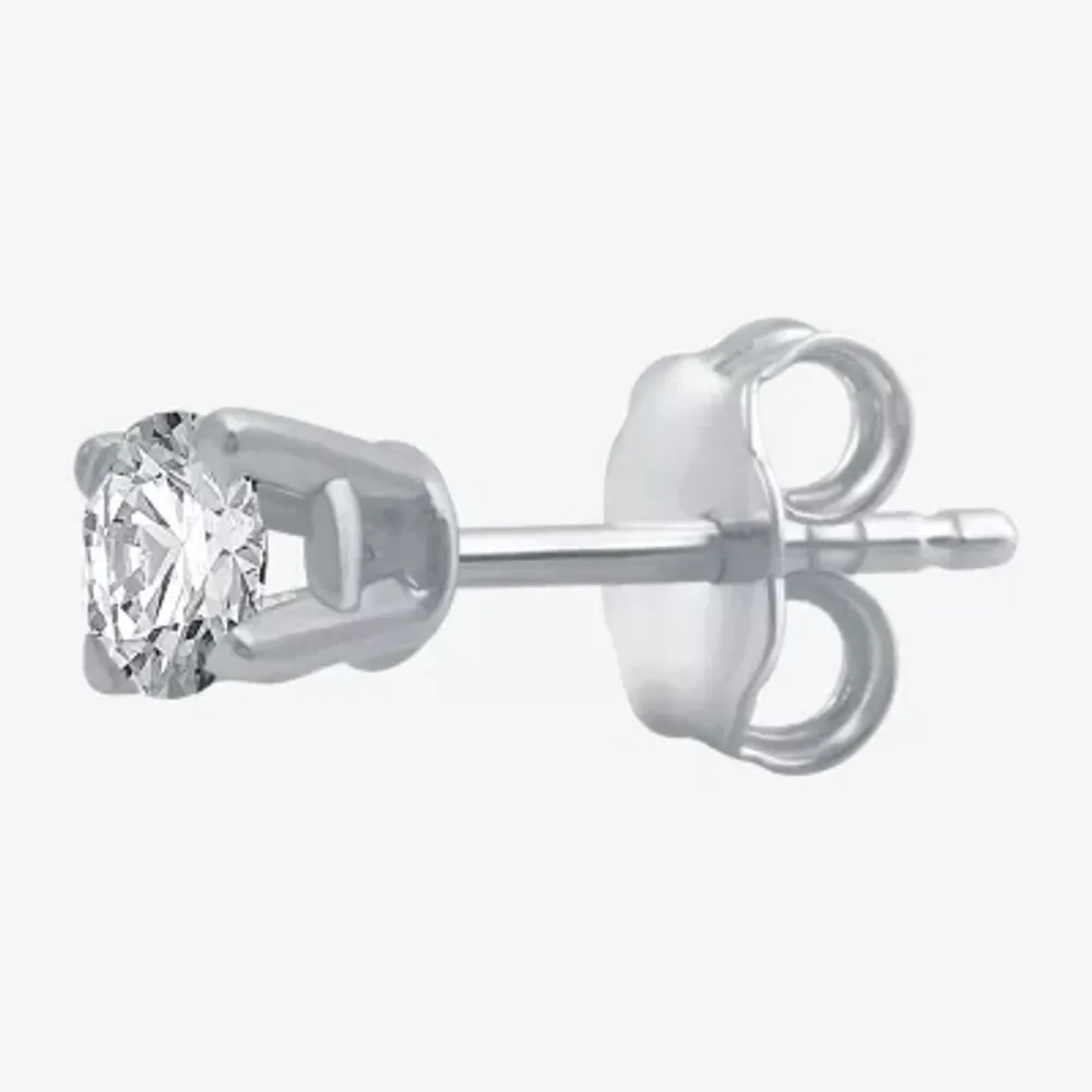 1/8 CT. T.W. Mined White Diamond 10K Gold 3.2mm Round Single Earring