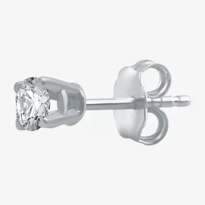 1/8 CT. T.W. Mined White Diamond 10K Gold 3.2mm Round Single Earring