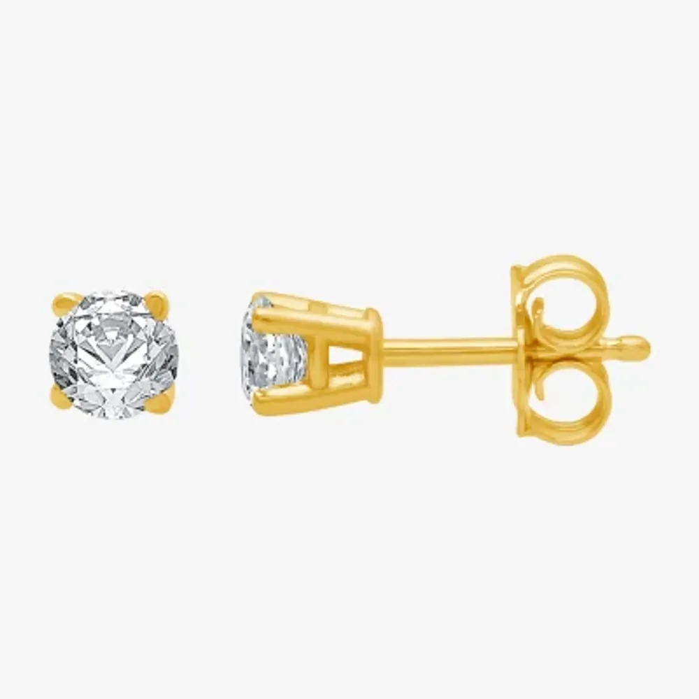 (G / SI1-SI2) Ever Star 1/4 CT. T.W. Lab Grown White Diamond 10K Gold 3.2mm Stud Earrings