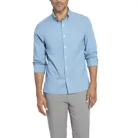 Van Heusen Never Tuck Stain Shield Mens Slim Fit Long Sleeve Button-Down Shirt