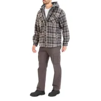 Smiths Workwear Sherpa Lined Microfleece Mens Hooded Shirt Jacket