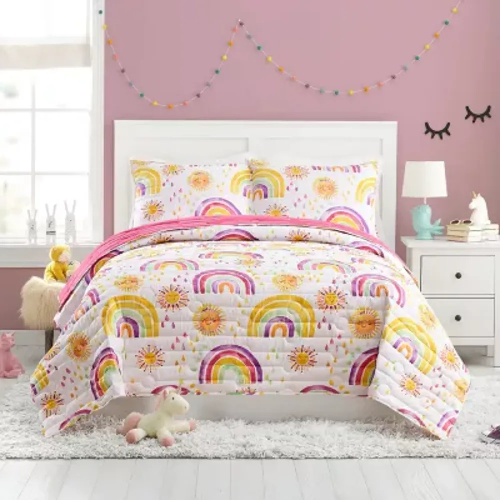 Urban Playground Rainbows Suns Reversible Quilt Set