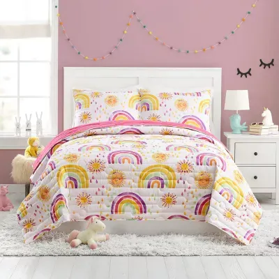 Urban Playground Rainbows Suns Reversible Quilt Set