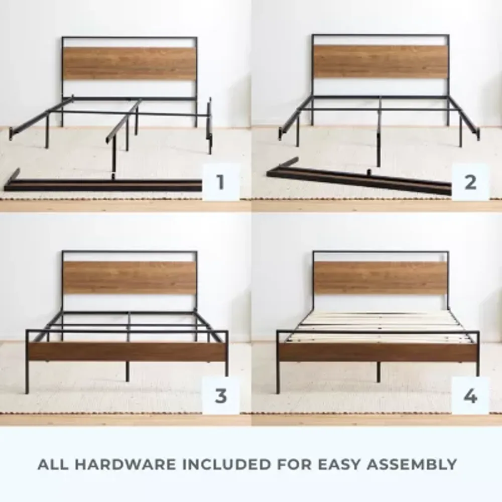 Dream Collection by Lucid® Metal and Wood Bed