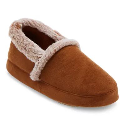 Isotoner Recycled Microsuede A Line Womens Moccasin Slippers