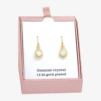 Sparkle Allure Crystal 14K Gold Over Brass Drop Earrings