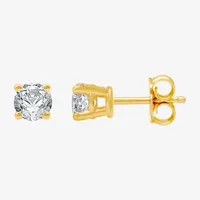 1/3 CT. T.W. Natural White Diamond 14K Gold 3.4mm Round Stud Earrings