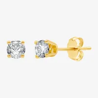 1/3 CT. T.W. Natural White Diamond 14K Gold 3.4mm Round Stud Earrings