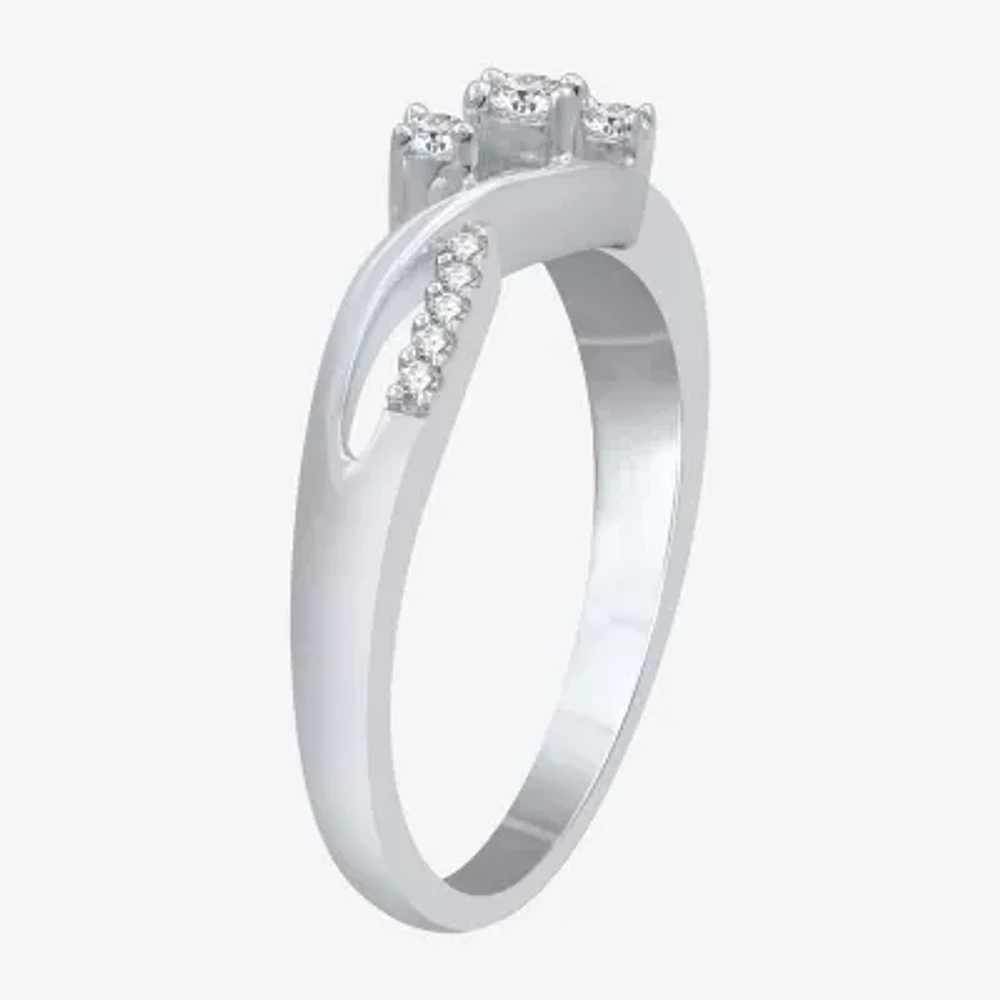 Love Lives Forever 1/5 CT.T.W. Natural Diamond Three-Stone Promise Ring