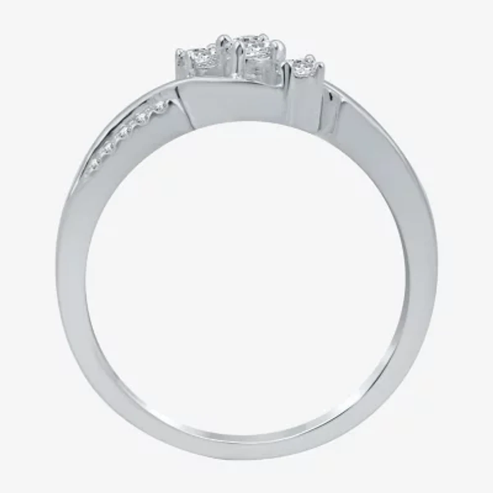 Love Lives Forever 1/5 CT.T.W. Natural Diamond Three-Stone Promise Ring