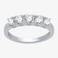 1 CT.T.W. Natural Diamond 10K White Gold 5-Stone Wedding Band