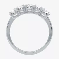 1 CT.T.W. Natural Diamond 10K White Gold 5-Stone Wedding Band