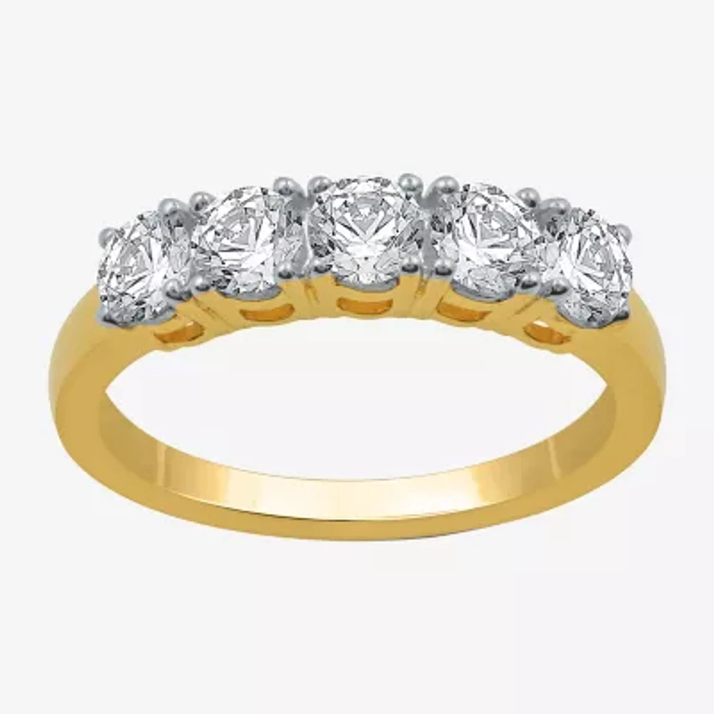 1 CT.T.W. Natural Diamond 10K Yellow Gold 5-Stone Wedding Band