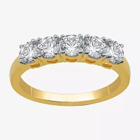 1 CT.T.W. Natural Diamond 10K Yellow Gold 5-Stone Wedding Band