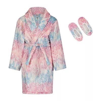 Sleep On It Girls Plush Long Sleeve Knee Length Robe