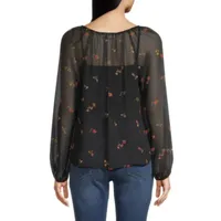 a.n.a Womens V Neck Long Sleeve Blouse