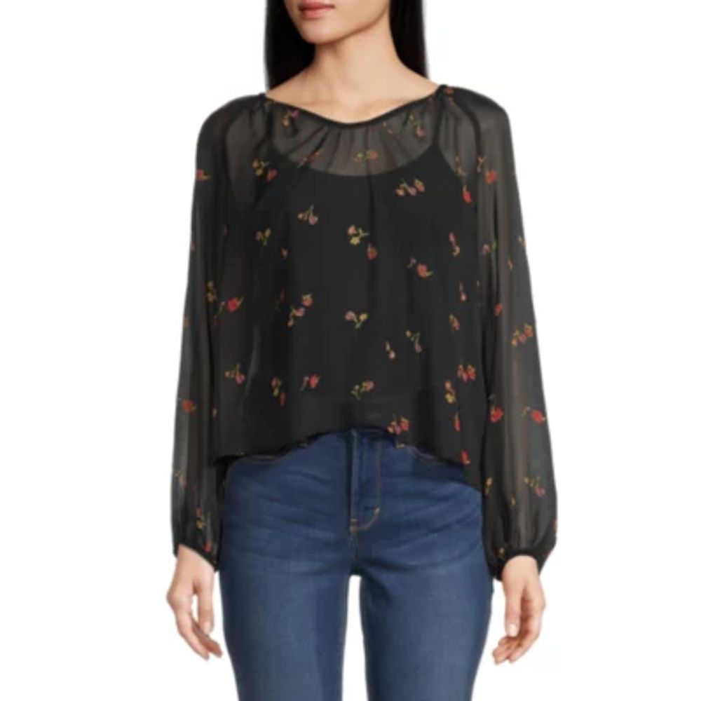 a.n.a Womens V Neck Long Sleeve Blouse