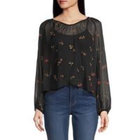 a.n.a Womens V Neck Long Sleeve Blouse