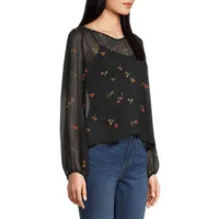 a.n.a Womens V Neck Long Sleeve Blouse