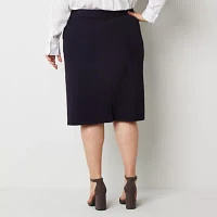 Liz Claiborne Womens Mid Rise Pencil Skirt-Plus