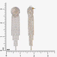 JS Jessica Simpson Gold Tone Crystal Drop Earrings