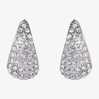 JS Jessica Simpson Silver Tone Glass Hoop Earrings