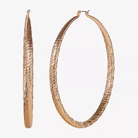 JS Jessica Simpson Gold Tone Womens 79.3mm Hoop Earrings