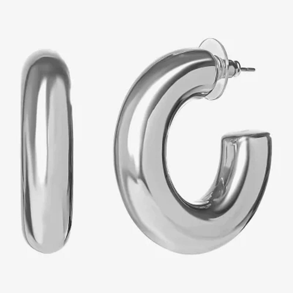 JS Jessica Simpson Silver Tone Hoop Earrings