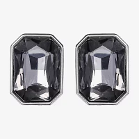 JS Jessica Simpson Silver Tone Womens Black Glass Drop Earrings