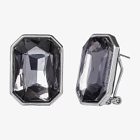 JS Jessica Simpson Silver Tone Womens Black Glass Drop Earrings