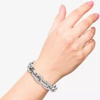 JS Jessica Simpson Silver Tone 6 3/4 Inch Link Stretch Bracelet