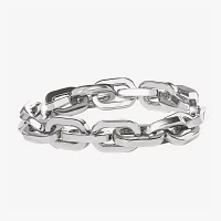 JS Jessica Simpson Silver Tone 6 3/4 Inch Link Stretch Bracelet