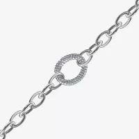 JS Jessica Simpson Silver Tone Glass 7.5 Inch Link Link Bracelet