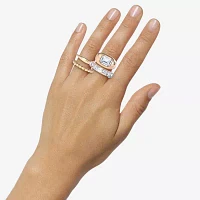 JS Jessica Simpson Gold Tone 4-pc. Glass Ring Sets