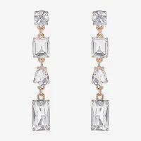 JS Jessica Simpson Gold Tone Glass Drop Earrings